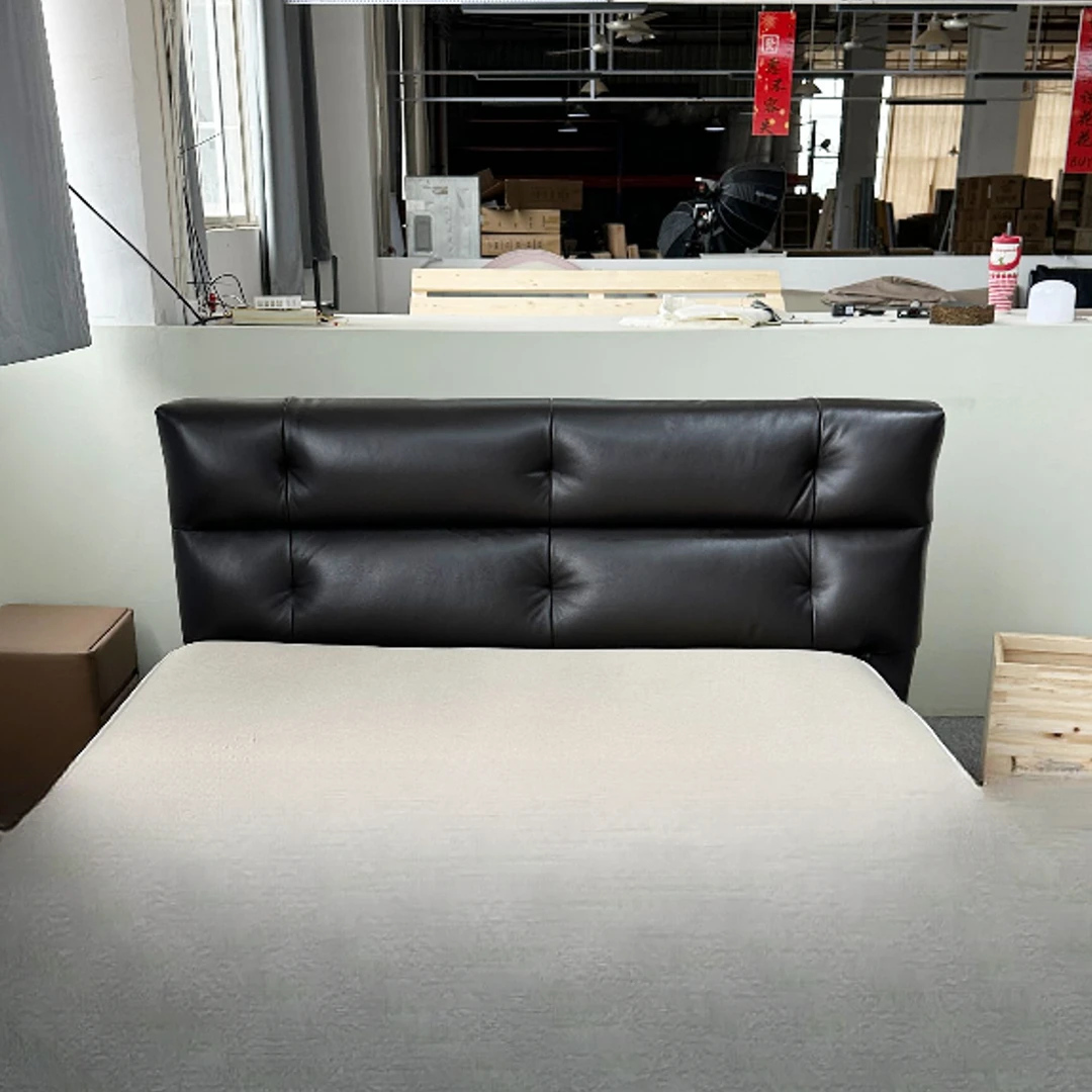 头层牛皮床像素意式皮床主卧高端大气现代简约极简软包双人床