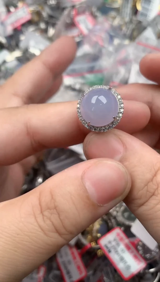 银S925镶嵌戒指翡翠333   10