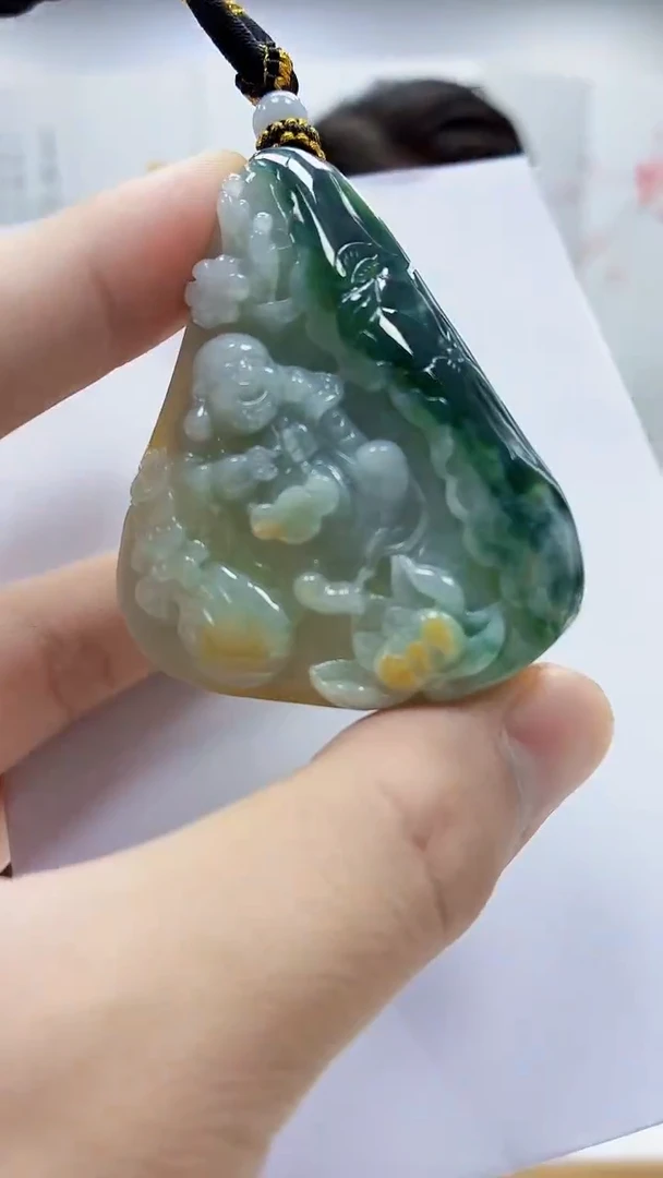 未镶嵌定制翡翠5060bb-毛货挂件23