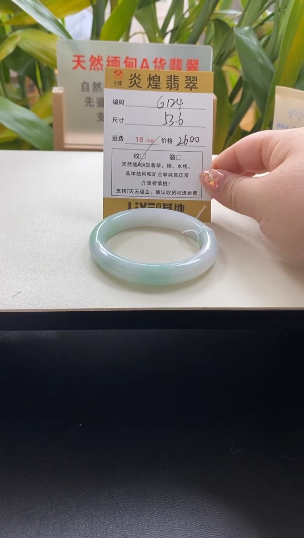 未镶嵌手镯翡翠53圈口编码g124