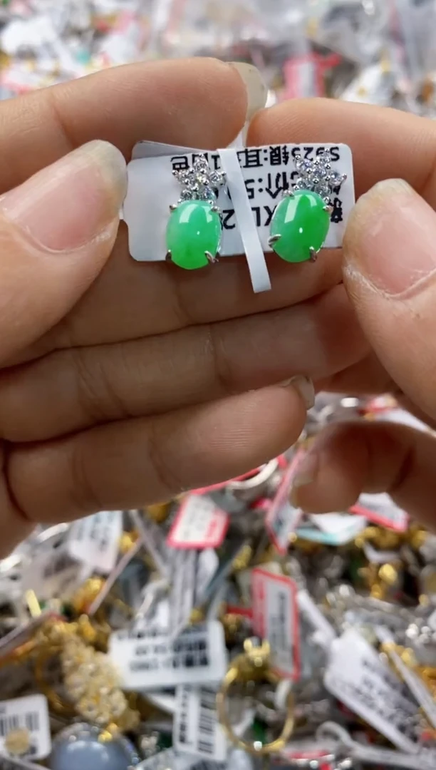 银S925镶嵌戒指翡翠3333----3