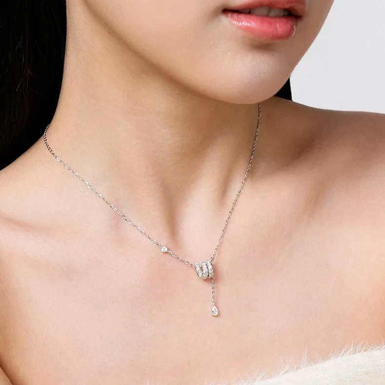 钛钢项链 缠绕灵蛇小蛮腰项链配饰高级感轻奢气质颈链锁骨链F1663