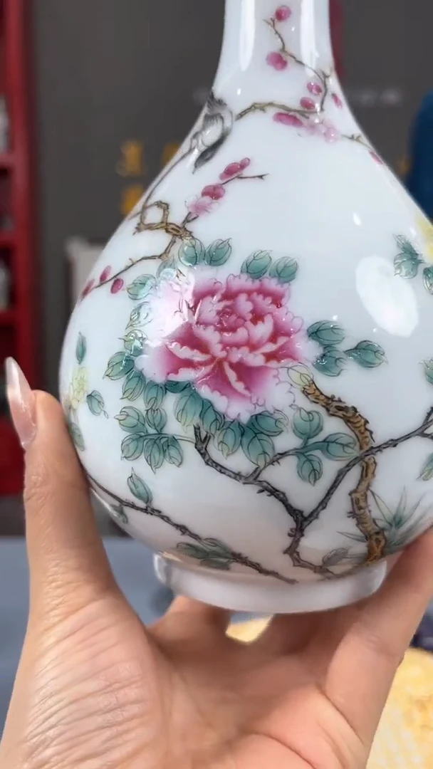 【闪购商品】官窑瓷画院374官窑瓷画院花鸟玉壶春