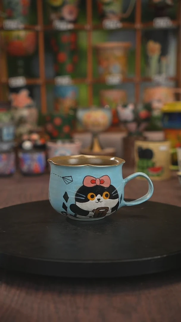 紫砂油画手绘釉下彩