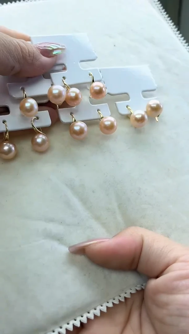 未镶嵌耳饰淡水珍珠10-11mm中国红耳钩(多样性发一）