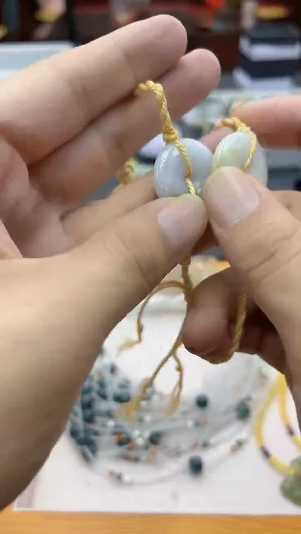 颈饰未镶嵌翡翠翡翠平安扣黄绳手链