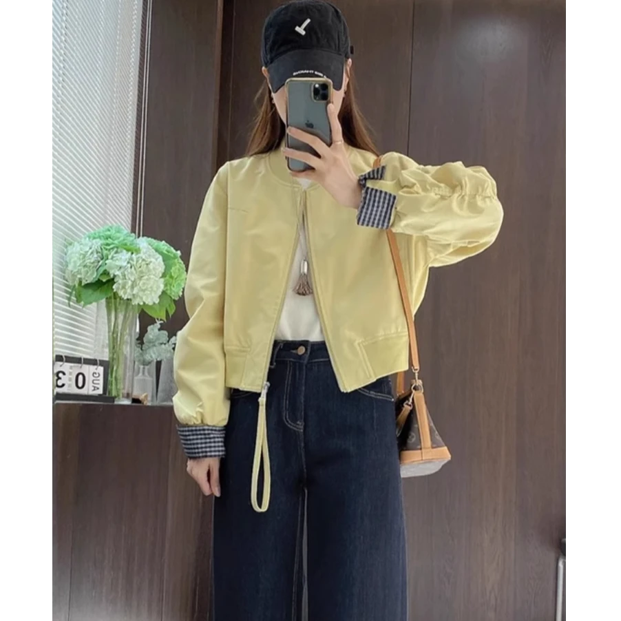 2025春季新款韩版圆领休闲运动夹克女短款小个子洋气棒球服外套女