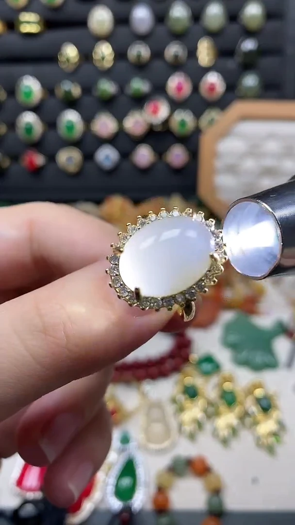 和田玉（碧玉）戒指合金多样性发货拍一发一