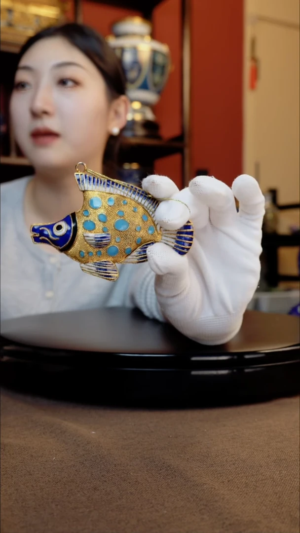 景泰蓝   泡丝   深海鱼挂件老作品