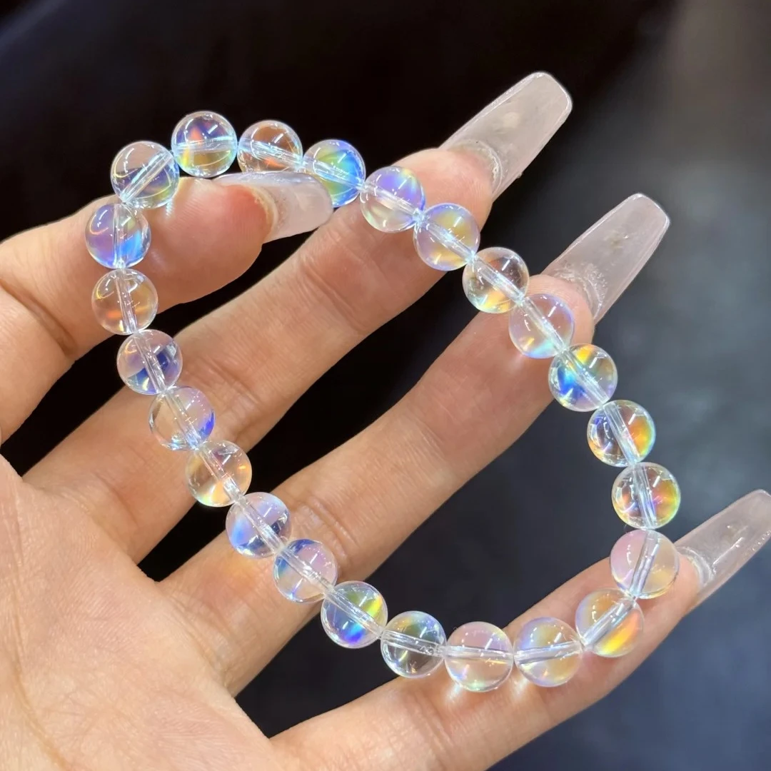 罕见收藏级玻璃体彩月光石月光石蓝月光石圆珠手串手链多样性发一