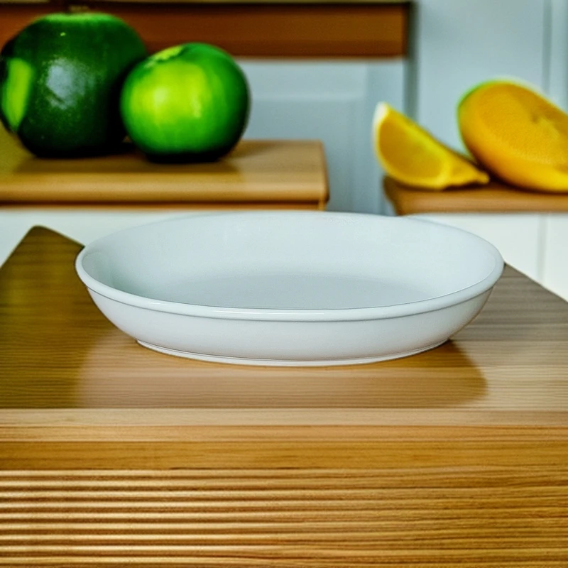 【LU家】25*15*4.5CM 椭圆菜盘 蒸鱼盘 高温白瓷 微瑕不售后