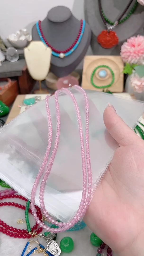 颈饰银S925镶嵌托帕石粉方糖99