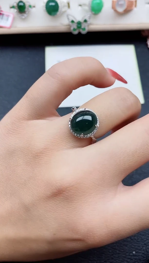 【闪购商品】翡翠戒指银S925镶嵌11111