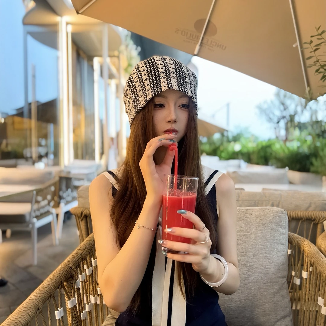 堆堆帽针织女包头帽圆顶夏季帽子韩版礼帽富家千金风时尚气质百搭