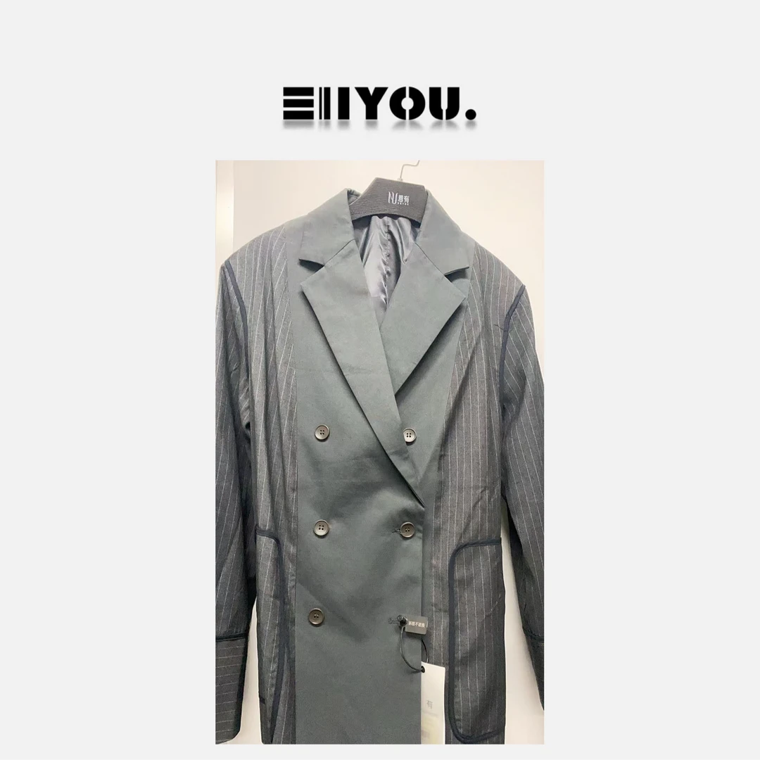 【青青福利】灰色条纹西装