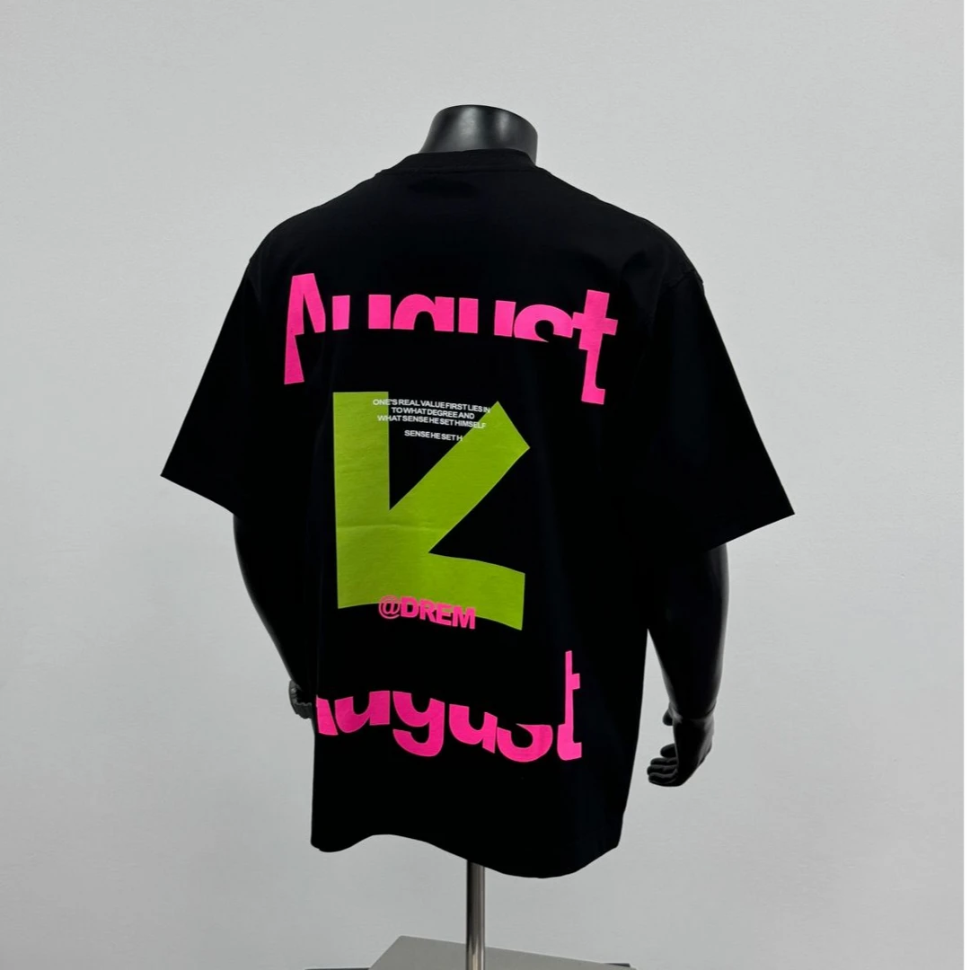 清仓捡漏~商场撤柜大码2~300斤高级感情侣短袖T恤ins纯棉潮流上衣