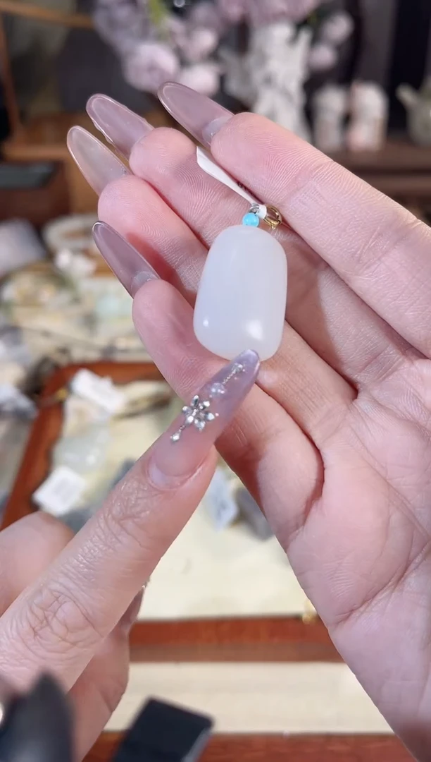 吊坠(不含链)银S925镶嵌和田玉多样性发其一孤品默认微瑕