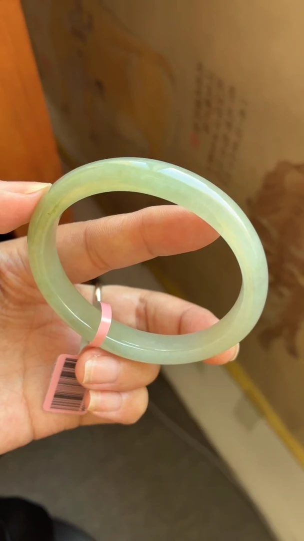 未镶嵌手镯翡翠（必眼买 巨显白）冰透胶黄加绿贵妃2号