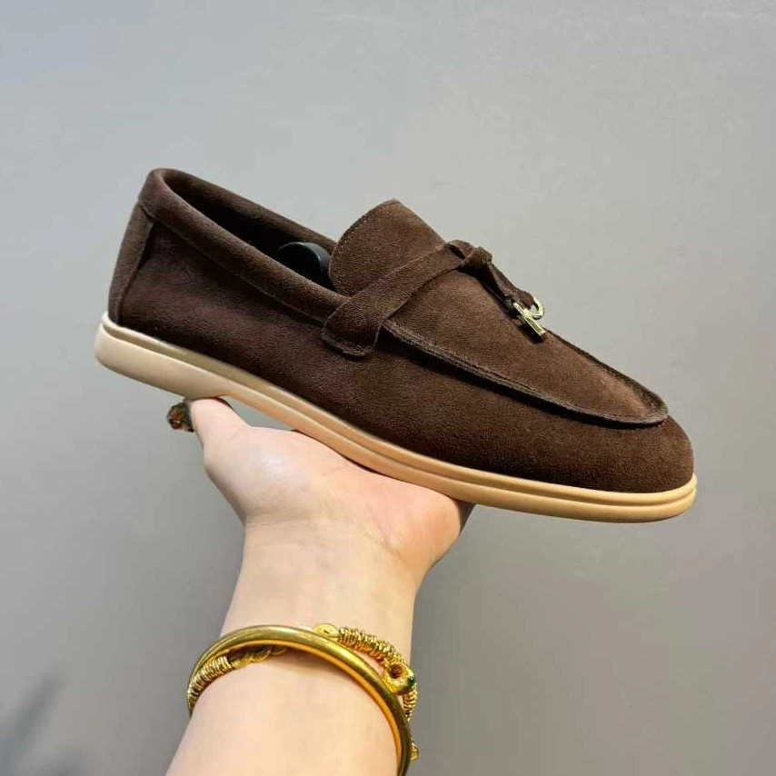 2025秋冬新款轻奢高品质翻毛皮一脚蹬豆豆鞋男款懒人鞋百搭乐福鞋