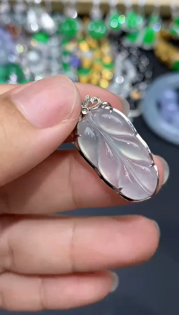 翡翠18K金镶嵌吊坠(不含链)425-春日珠宝