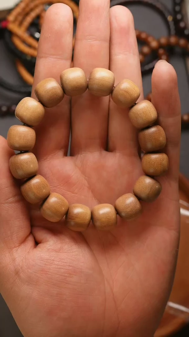【闪购商品】檀香木无事牌老山檀香14mm老型手串