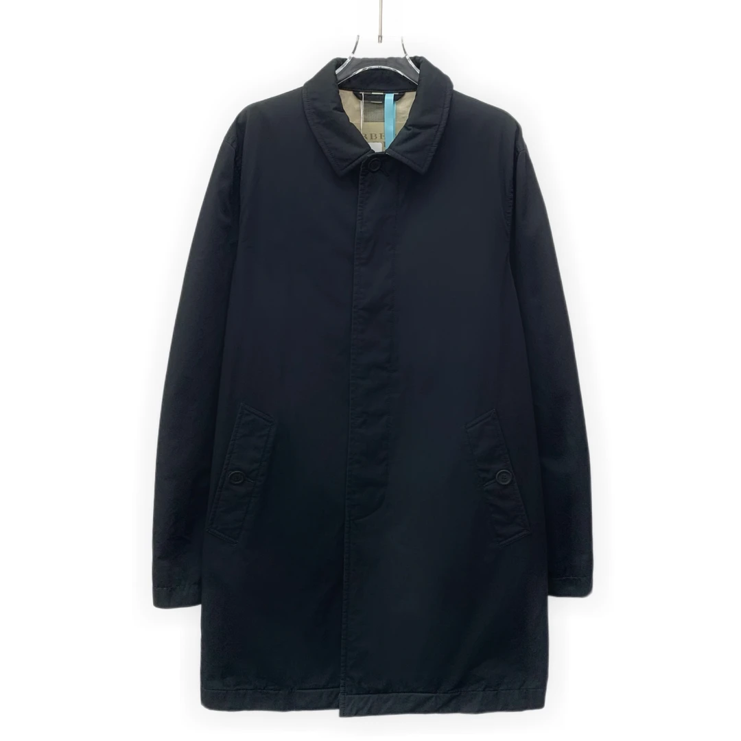 99新 BURBERRY/博柏利  GW0361  黑色棉质翻领长袖风衣外套