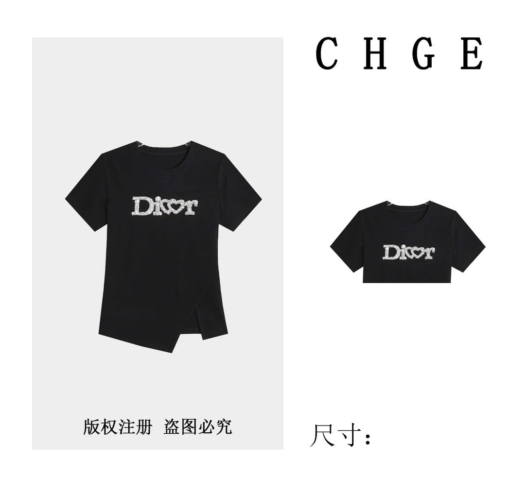 【高奢出口转内销】A56017新款洋气百搭休闲短袖