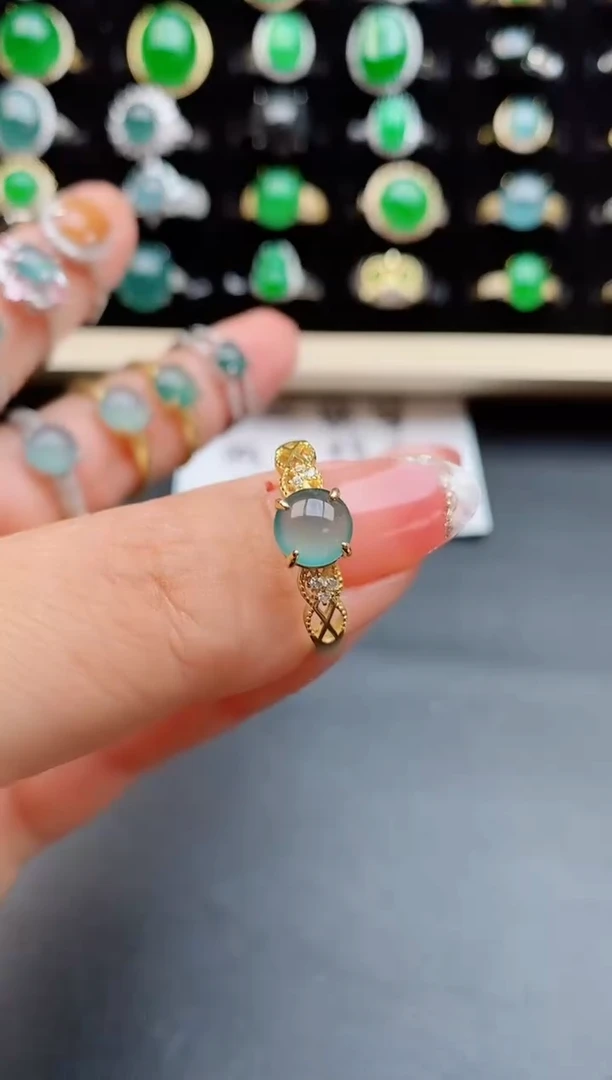 【闪购商品】翡翠戒指银S925镶嵌508050