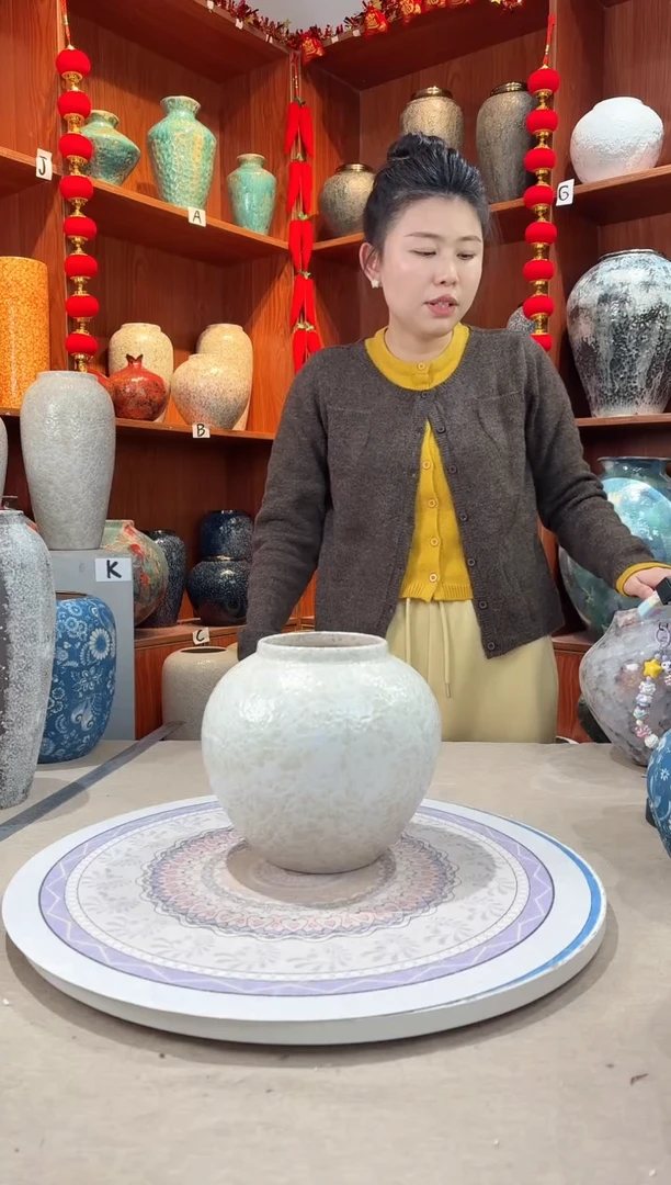 【闪购商品】瓶陶瓷花瓶 无花 茶白小号