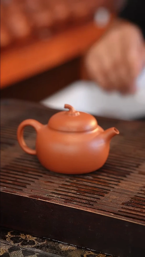 茶壶紫砂全手 大红袍 茄瓜 150cc