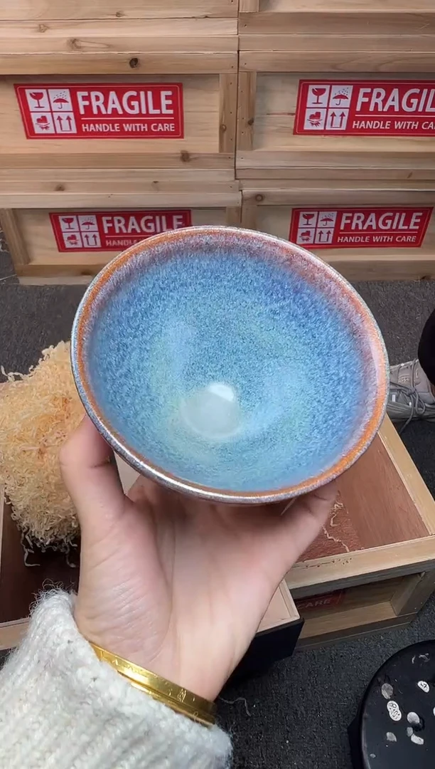 茶盏星汉蓝  建窑建盏主人杯