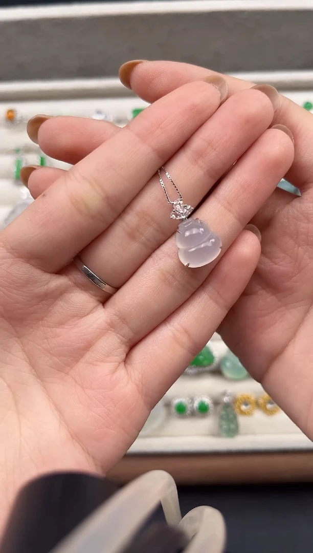 吊坠(不含链)18K金镶嵌翡翠翠小二缅甸翡翠严选XQ