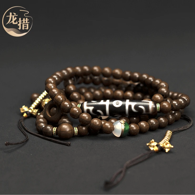 铁合金木质项链 【龙措设计】六道木莲师fa器念珠
