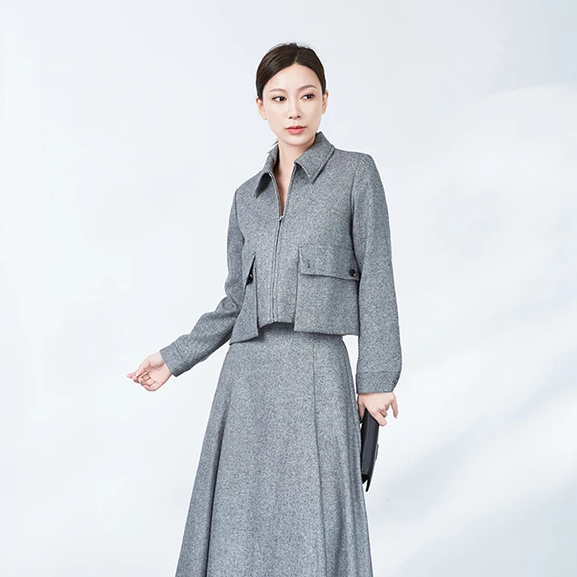 【大默专属】圣迪奥气质时尚翻领上衣短外套S243Z2201