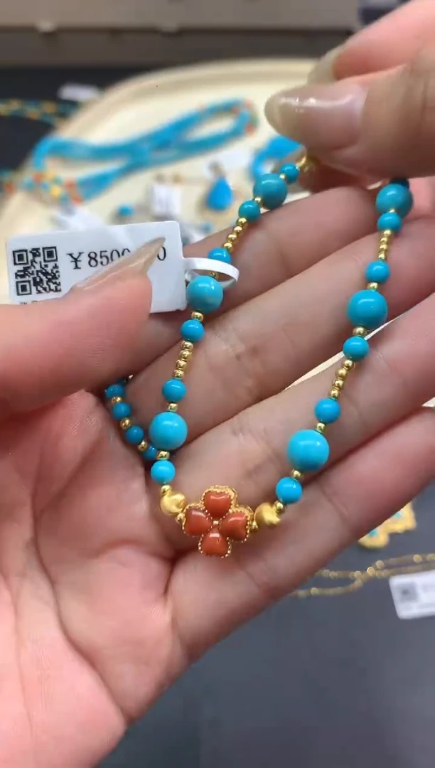 银S925镶嵌绿松石手串E473|多样性发货一件|1680