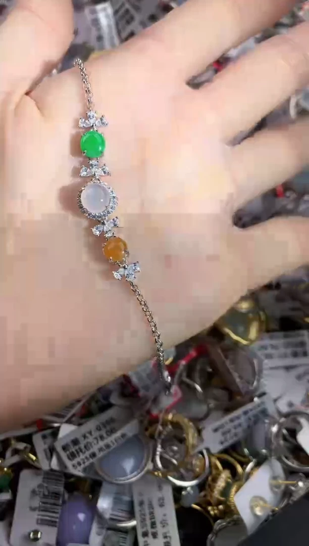 银S925镶嵌戒指翡翠2222----8