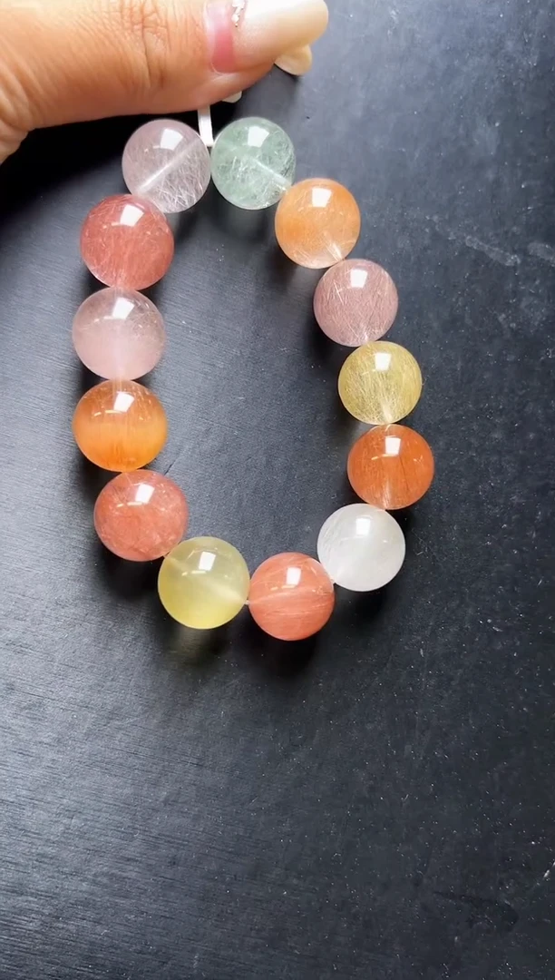 未镶嵌手串水晶彩兔毛手串16mm+ JP55164