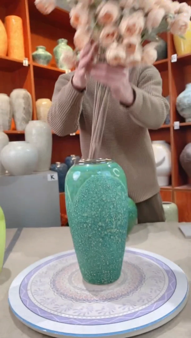 【闪购商品】瓶 绿森林 大号 陶瓷花瓶 无花 微瑕