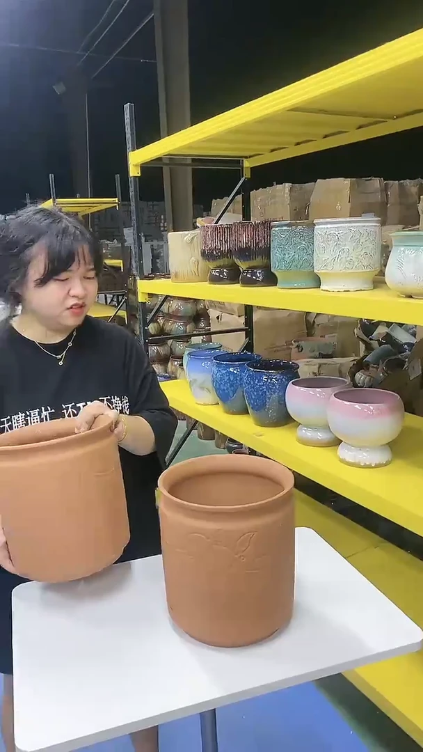 宜兴紫砂粗陶花盆