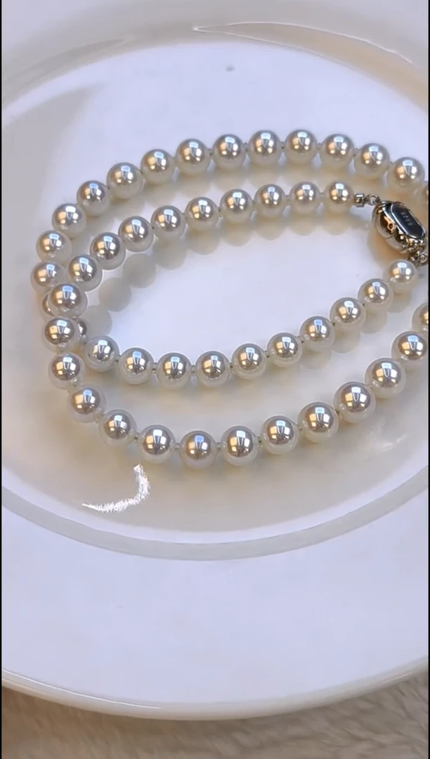 项链银S925镶嵌淡水珍珠8