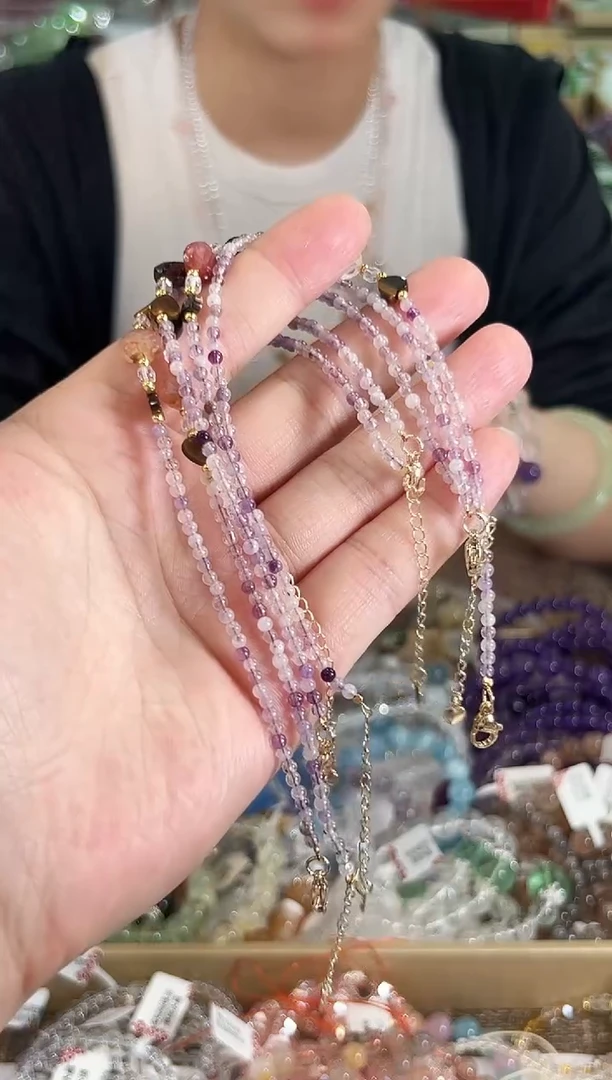 水晶手链未镶嵌紫水晶手串/脚链