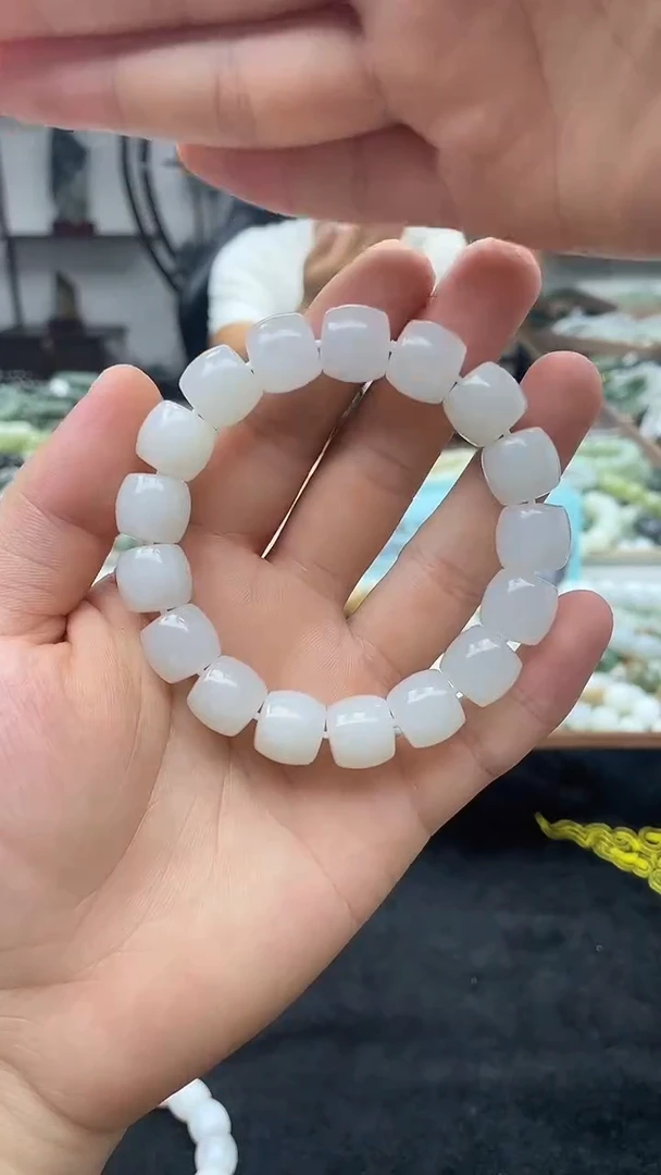手串未镶嵌和田玉纯天然且末天泰白玉13直切