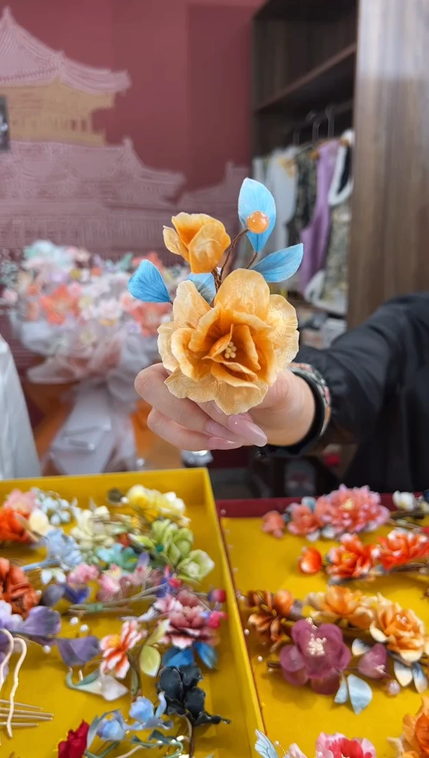 【闪购商品】刺绣非遗绒花（发饰）