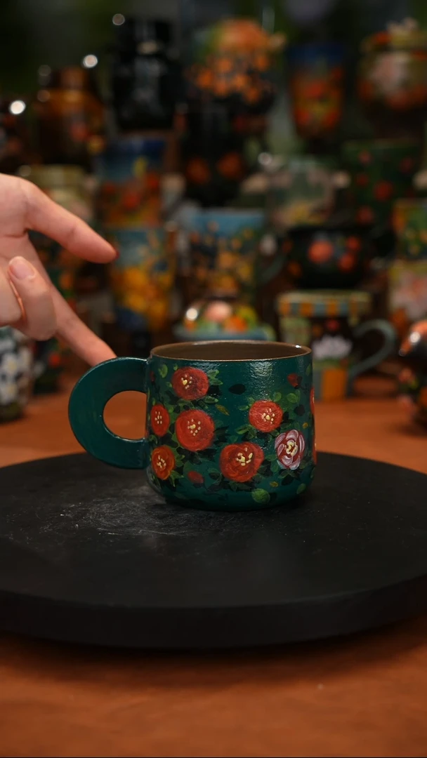 紫砂油画手绘釉 下彩