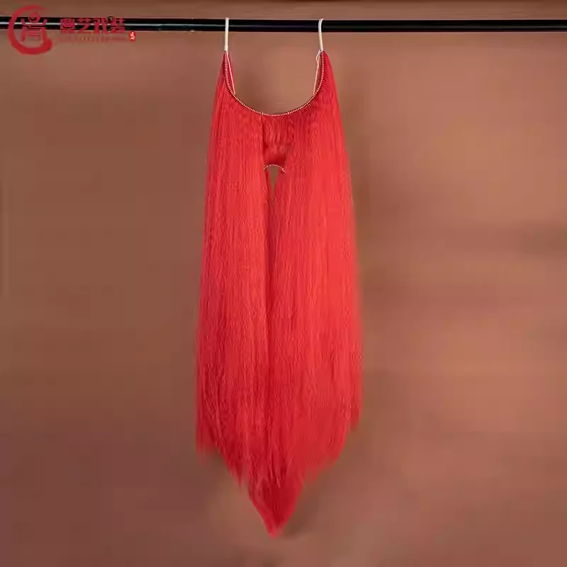 戏剧戏曲用品髯口王朝马汉红色红戏具髯口胡子胡须丝红哈胡子扎髯
