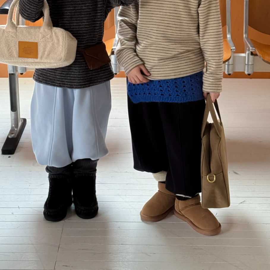 in 爱:nl25冬儿童慵懒加绒萝卜裤韩系男女童洋气舒适运动裤91615