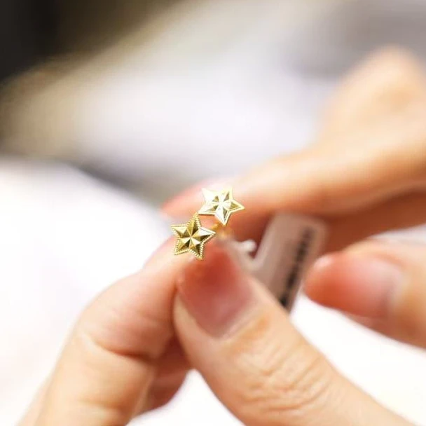 【巧玲专属】足金999星星月亮系列耳钉 经典时尚百搭