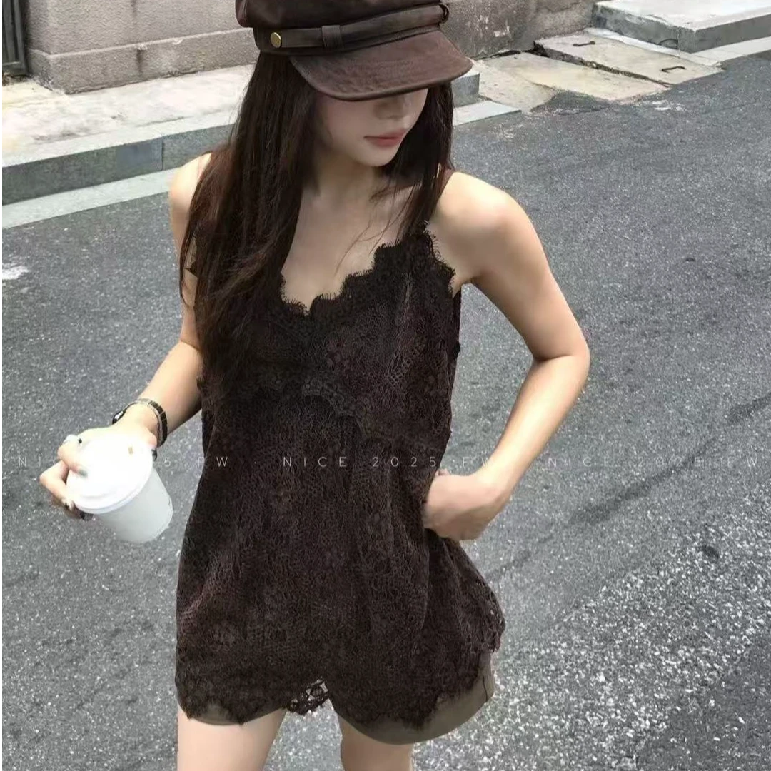 055终于拿下！榛果秋冬大女主叠穿重工蕾丝吊带