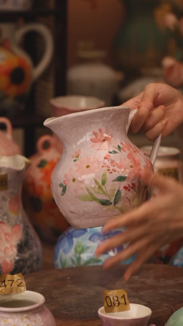 陶瓷114景德镇设计师手作花器摆件侘寂风