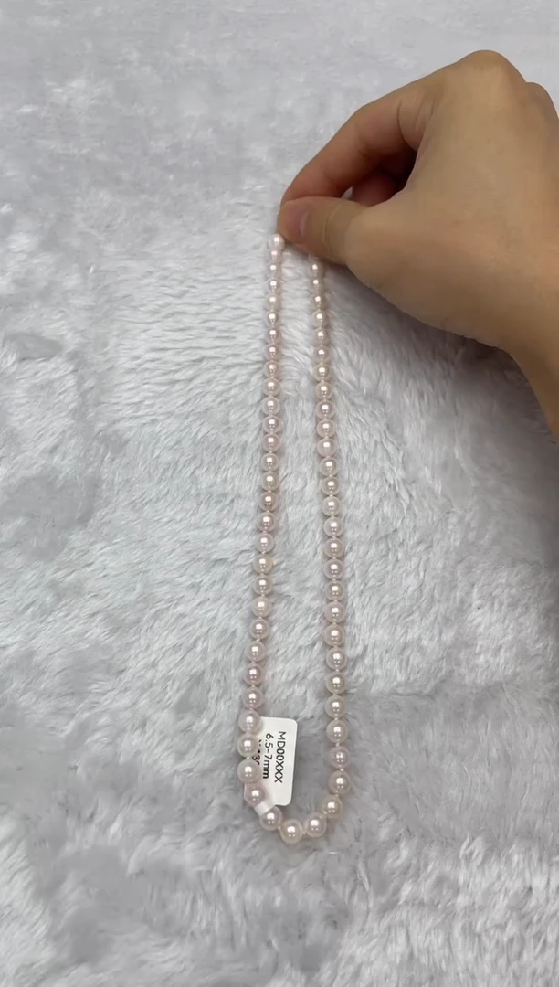 项链银S925镶嵌海水珍珠AK6.5-7mm